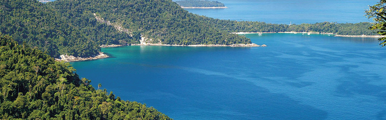 Vista aérea da Baía da Ilha Grande